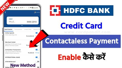 how to enable contactless payment in hdfc credit card|HDFC Card online payment activation.